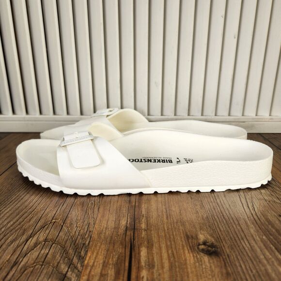 Birkenstock Madrid EVA Slides Womens Size 10 White Rubber Buckle Strap Sandals - Picture 3 of 9